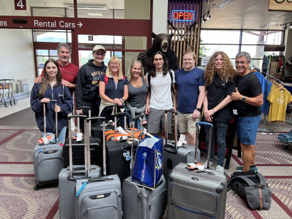 Group photo at the airport