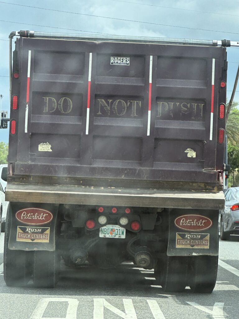 Backside of a dump truck