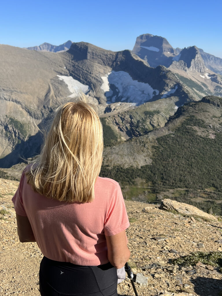 Woman on a mountain top 