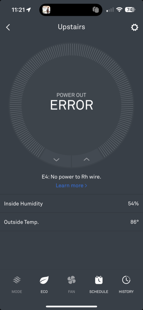 thermostat reading