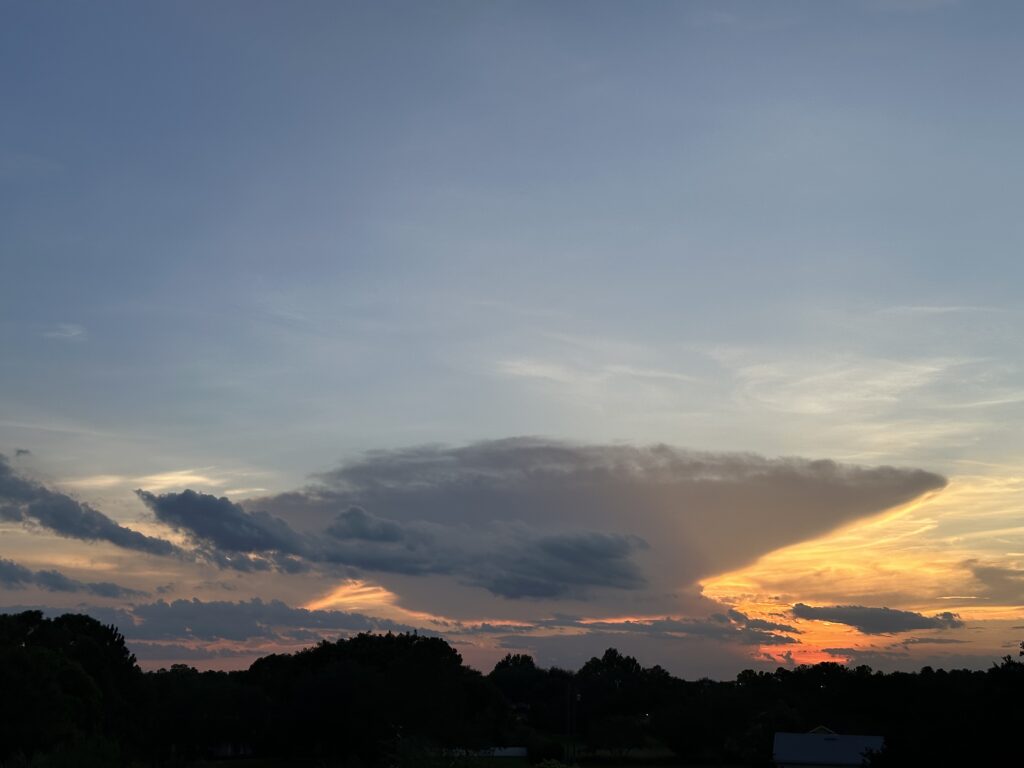 Florida summer anvil cloud at sunset