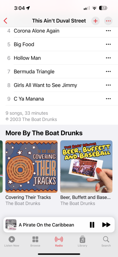 Beach music album screen shot