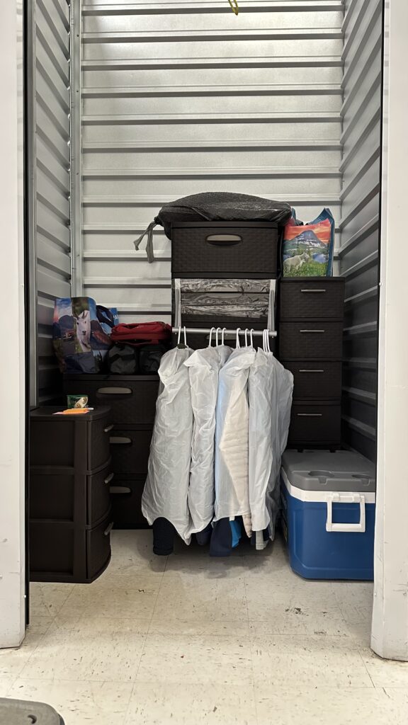 U-Haul storage closet with stuff in it