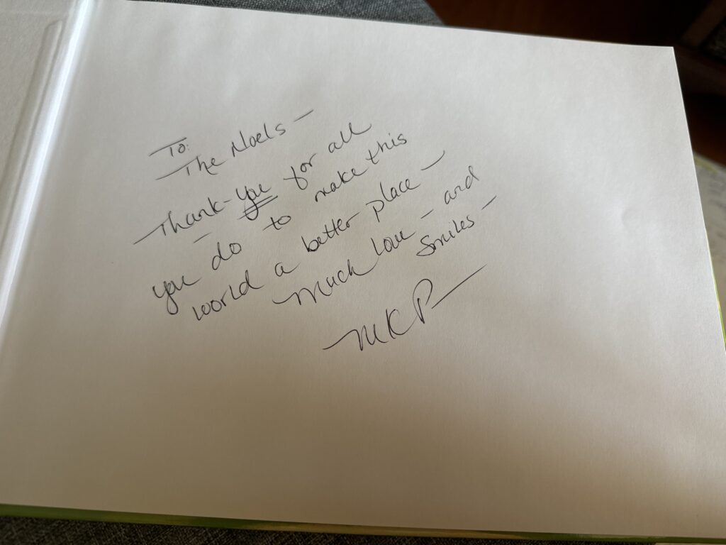 Author autograph and personal note