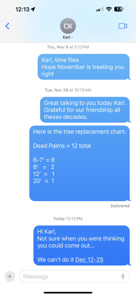 Text thread screenshot