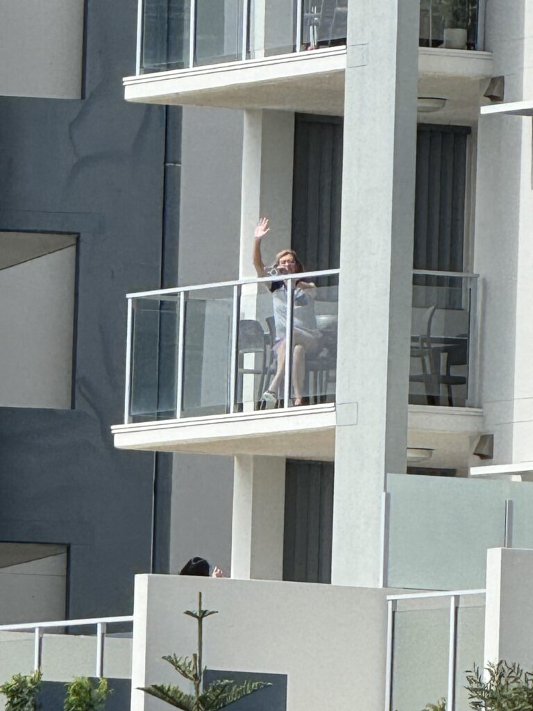 Woman on balcony