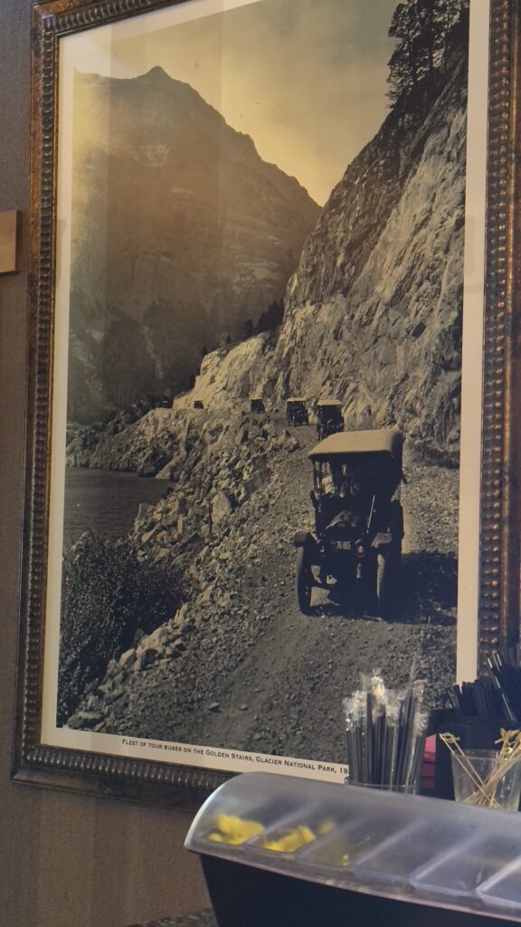 black and white poster of century old mountain road