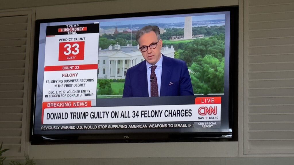 CNN TV screenshot from Trump verdict