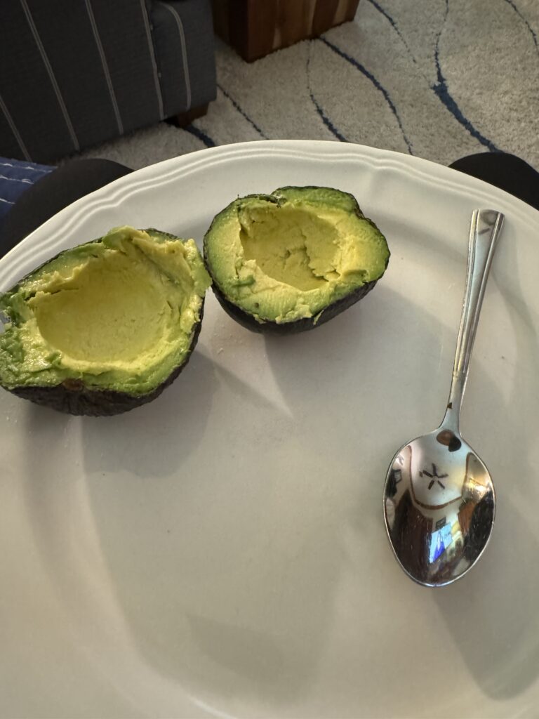 Cut Avacado on a plate