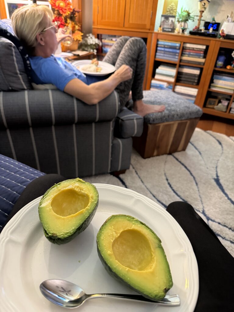 Cut Avacado on a plate