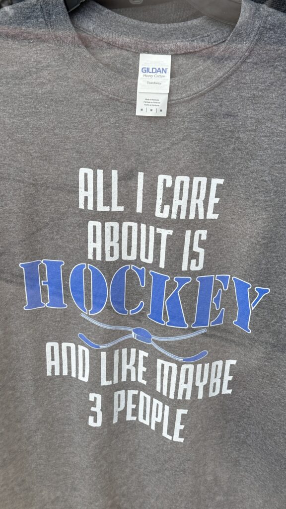 Funny T-shirt about ice hockey