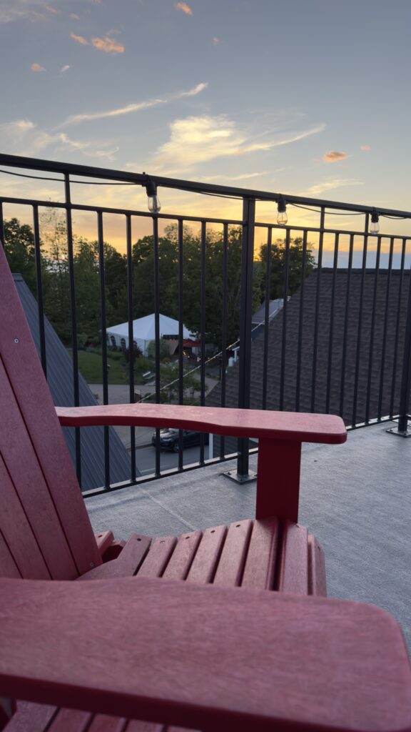 Red chair on porch