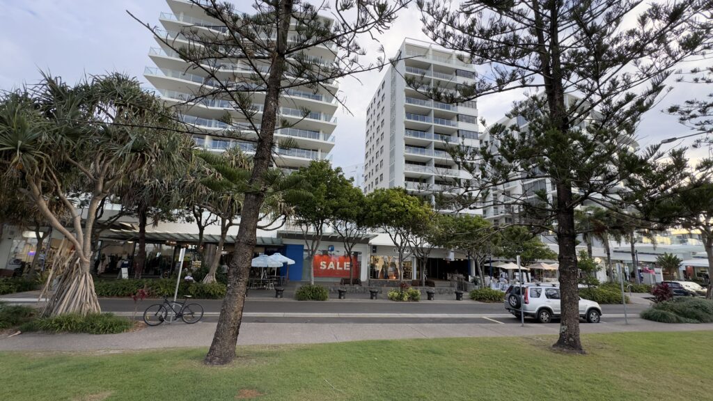 Beach town store fronts