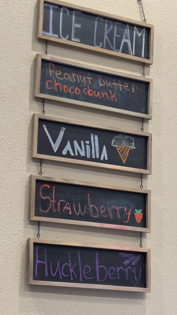 ice cream flavor display