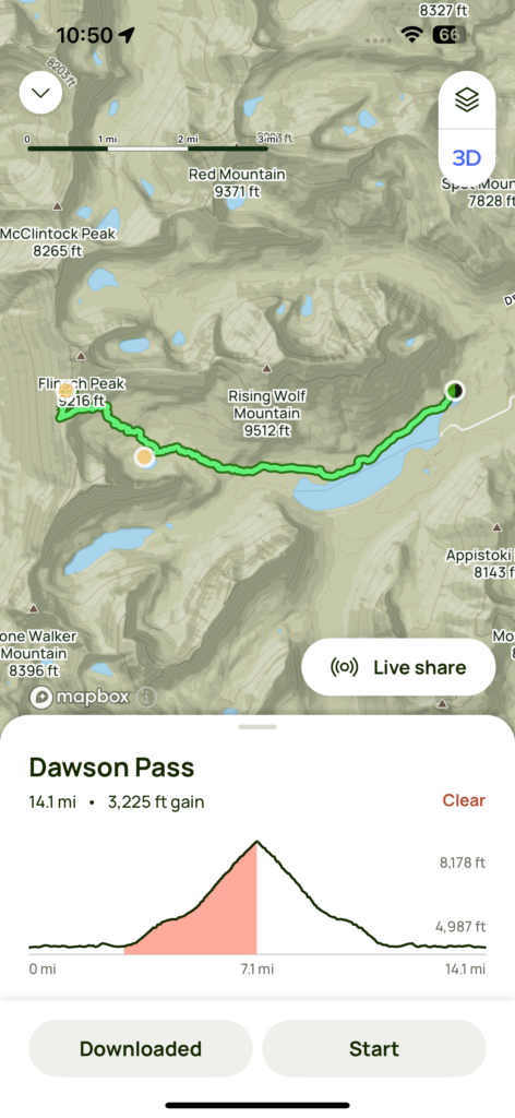 hiking app map screenshot
