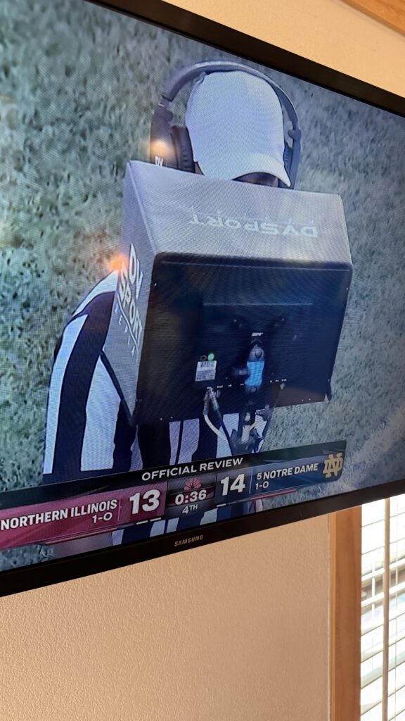 College football score on TV