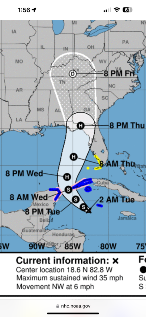 hurricane forecast map
