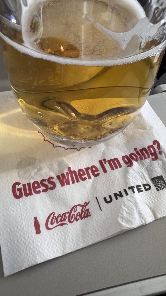 United Airlines traded napkin