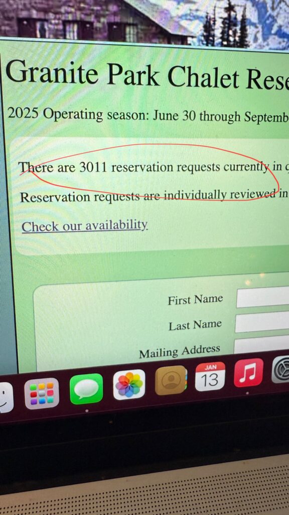 hotel reservation screen
