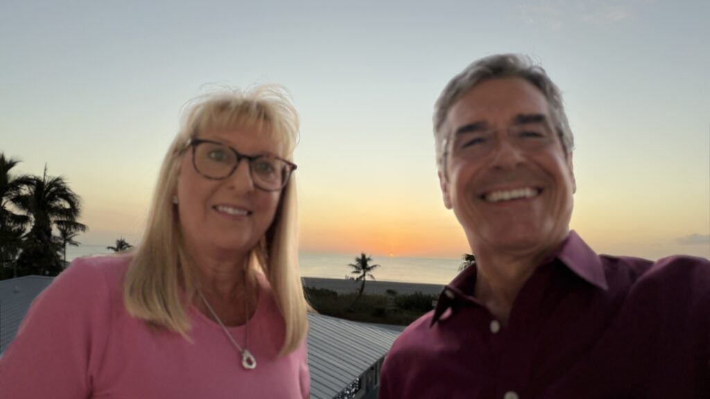 Honeymoon couple at the beach