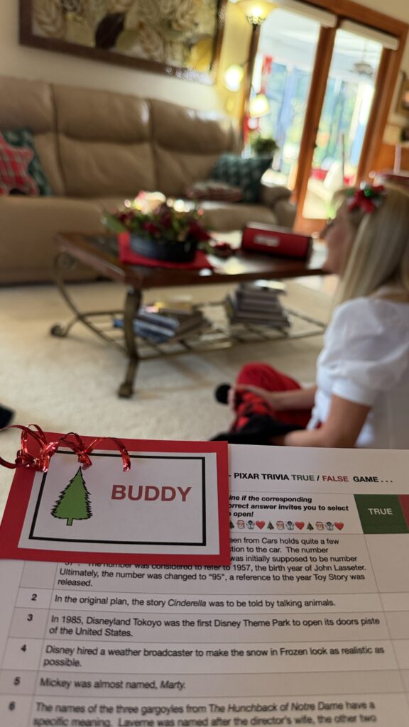 Christmas Disney trivia game