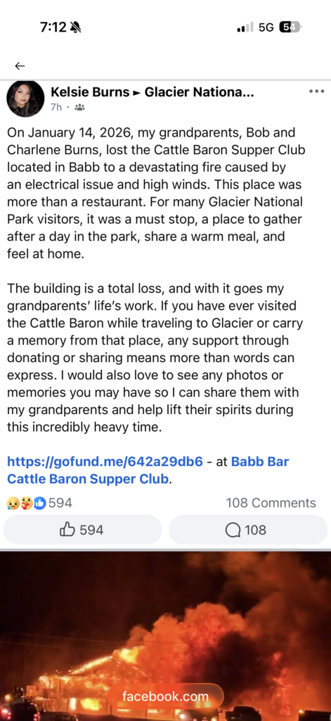 Facebook update screenshot