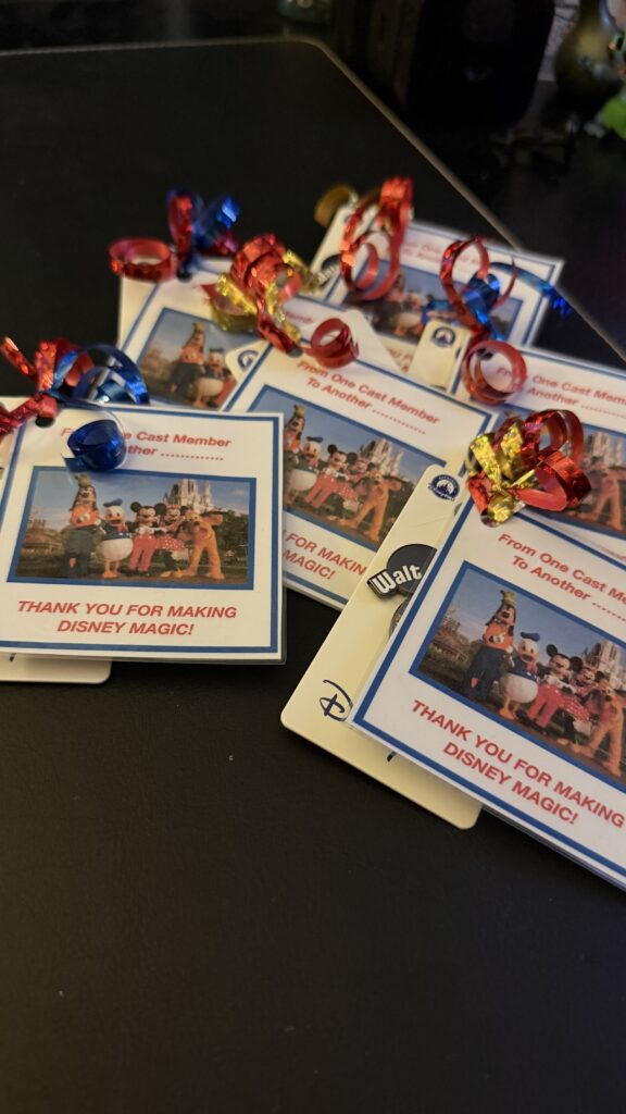 disney pins and thank you note packages