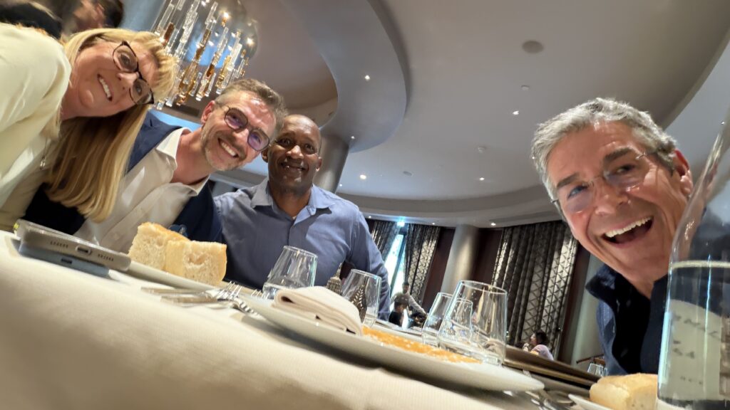 Four people at a table