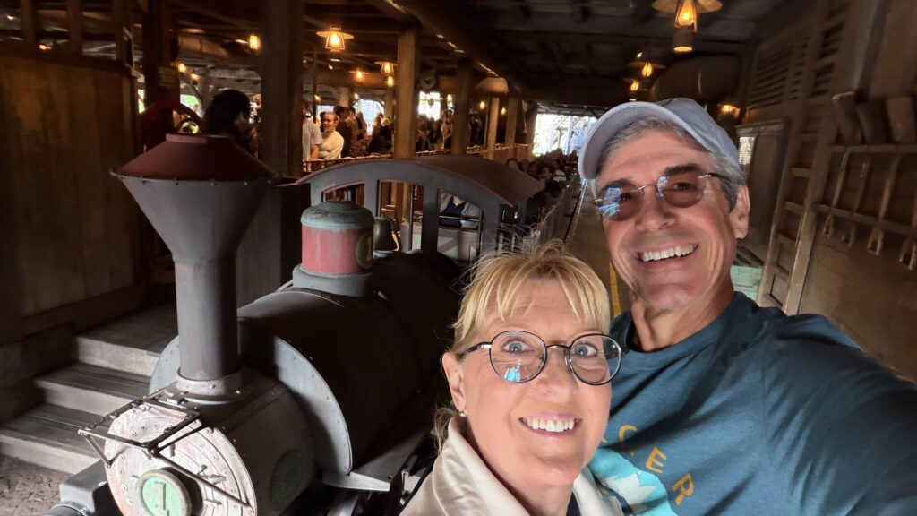 two seniors at Disney park