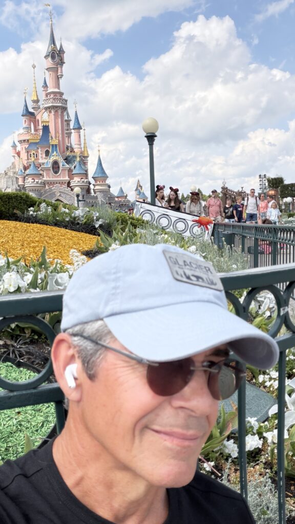 guest in baseball hat at Disneyland Paris