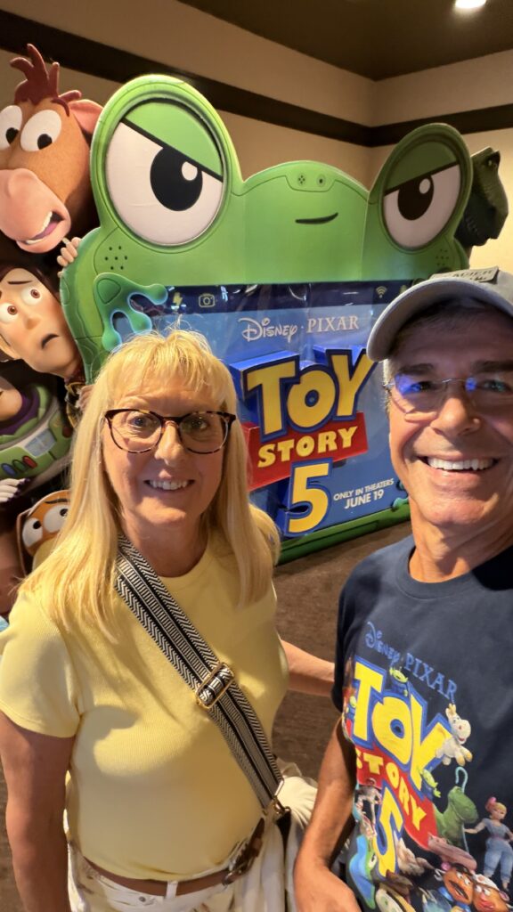Two seniors at the Toy story 5 premiere
