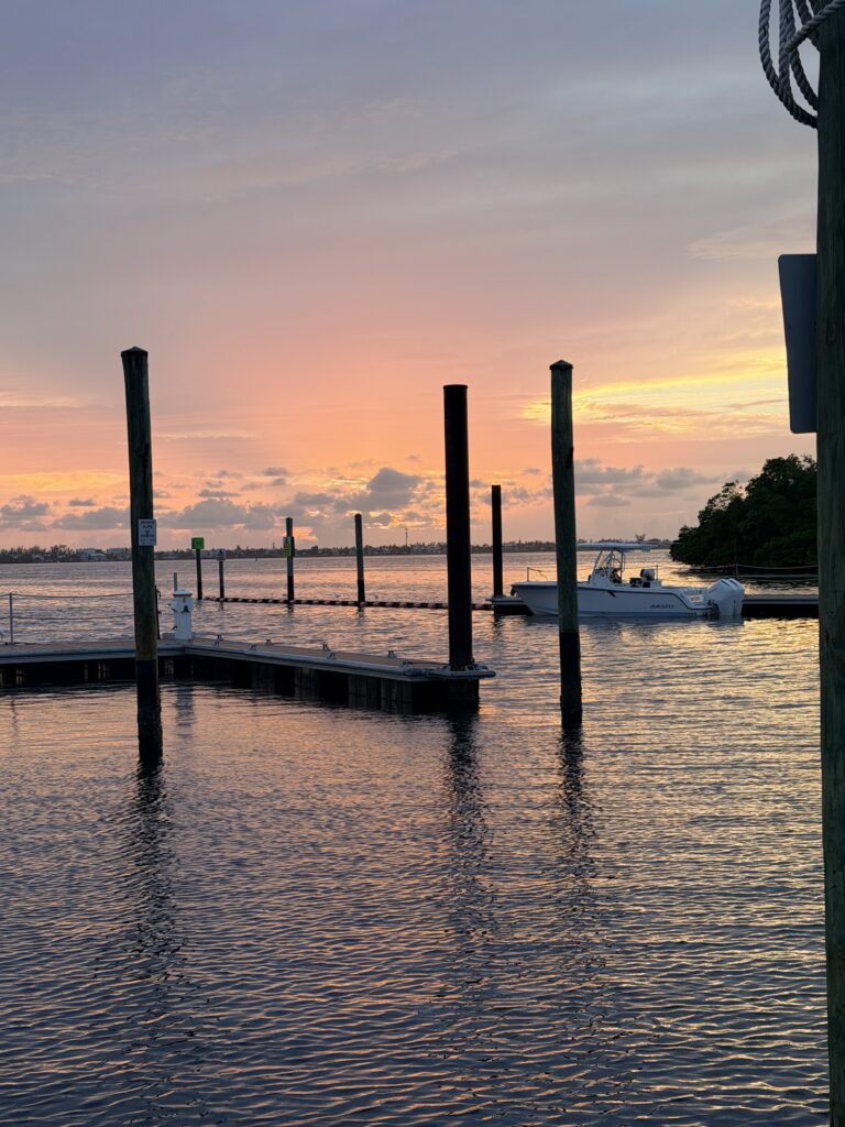 sunset from Florida marina
